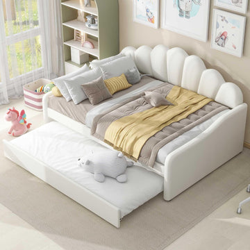 Full daybed with Trundle, Sofa Bed, daybed with Trundle for Adults, Kids, Girls, Teens, Trundle Bed, Velvet