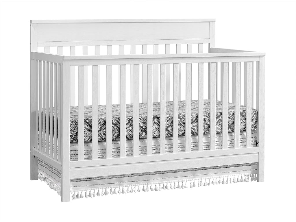 2 PC Nursery Set Castle Hill 4-in-1 Convertible Baby Crib, Barn White, GreenGuard Gold Certified + Perfect Comfort