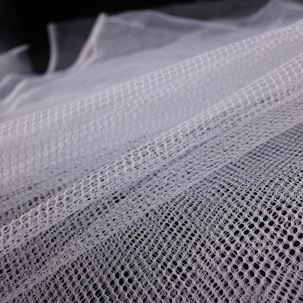 62 X 59 Inch White Mesh Fabric Slightly Stretchy for Sewing Projects