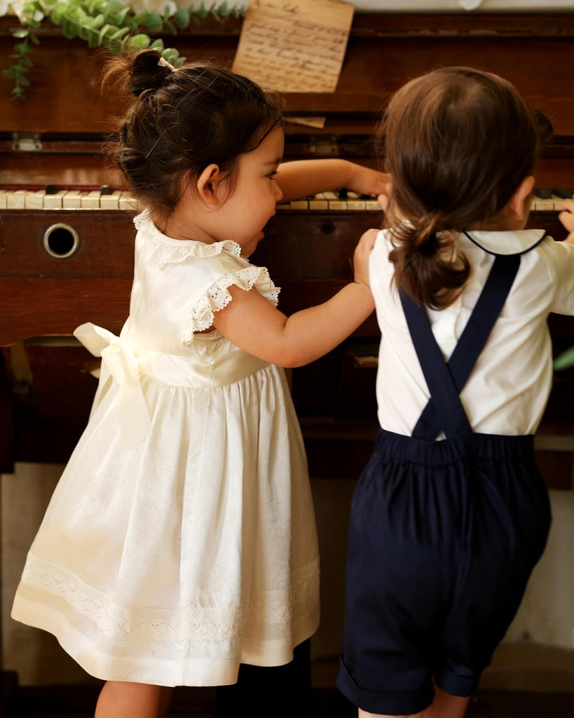 Vintage Toddler Girl White Lace Heirloom Dress Birthday Party Outfit 12M