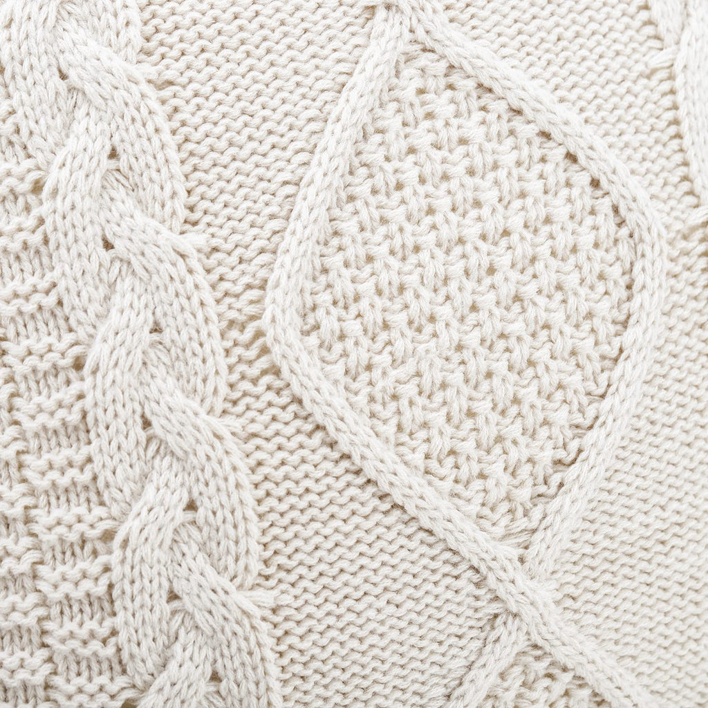 Cotton Knitted Beige Decorative Throw Pillow Covers Soft Cozy Outdoor Cushion Cases Luxury Modern Pillowcases for