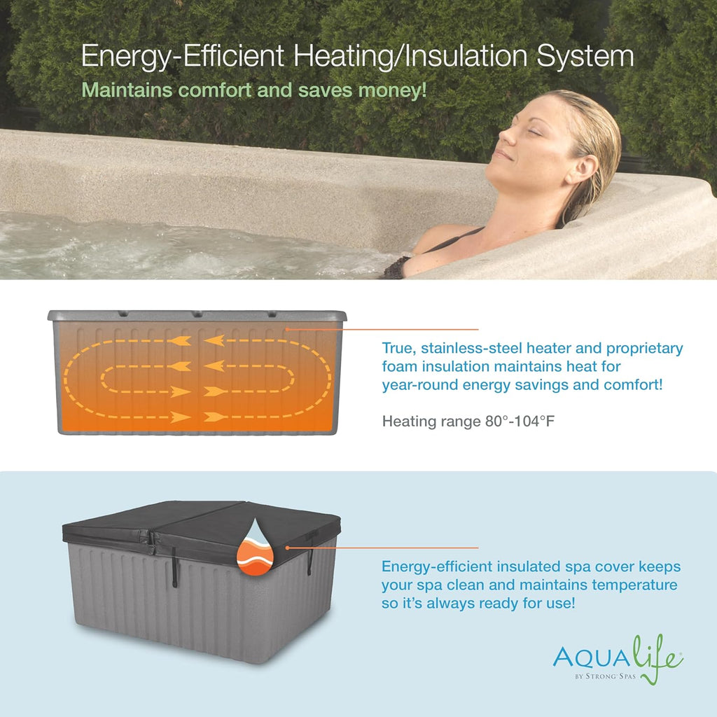 Current Outdoor Hot Tub, Free Extras, Fits 4-Adults, Plug and Play Spa, Free Cover Included