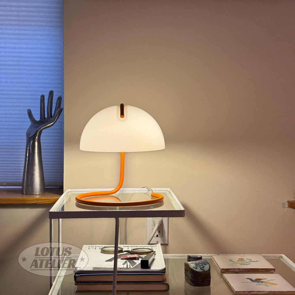 Orange Bauhaus Light | Retro Mushroom Table Lamp for Room Aesthetic Modern Lighting | Mid Century Modern | Living