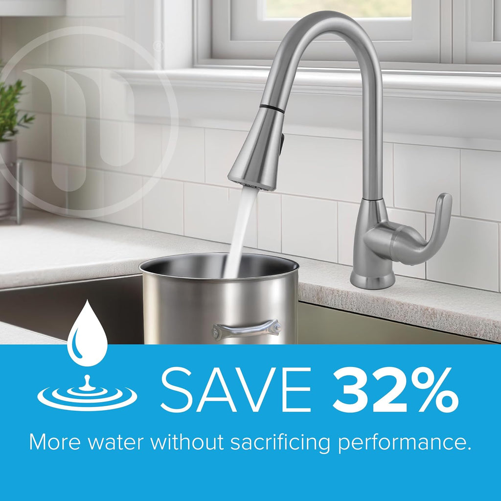 Earth Luxe Pull-Down Spout Kitchen Faucet | Single Handle High-Arc Kitchen Sink Faucet with Turbo Spray | 1.5 GPM