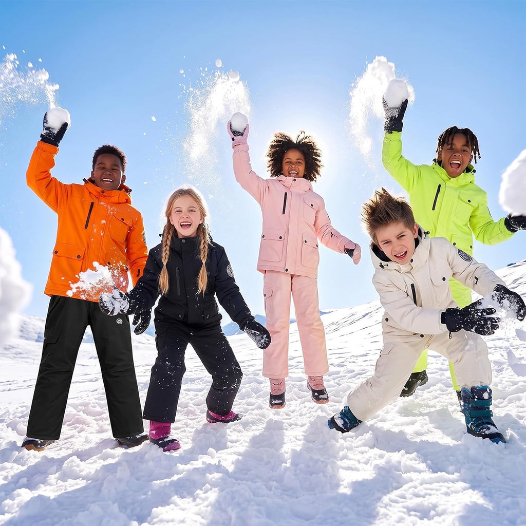Boys Girls Snowsuit Winter Jacket Coat Waterproof 2 Piece Ski Suit