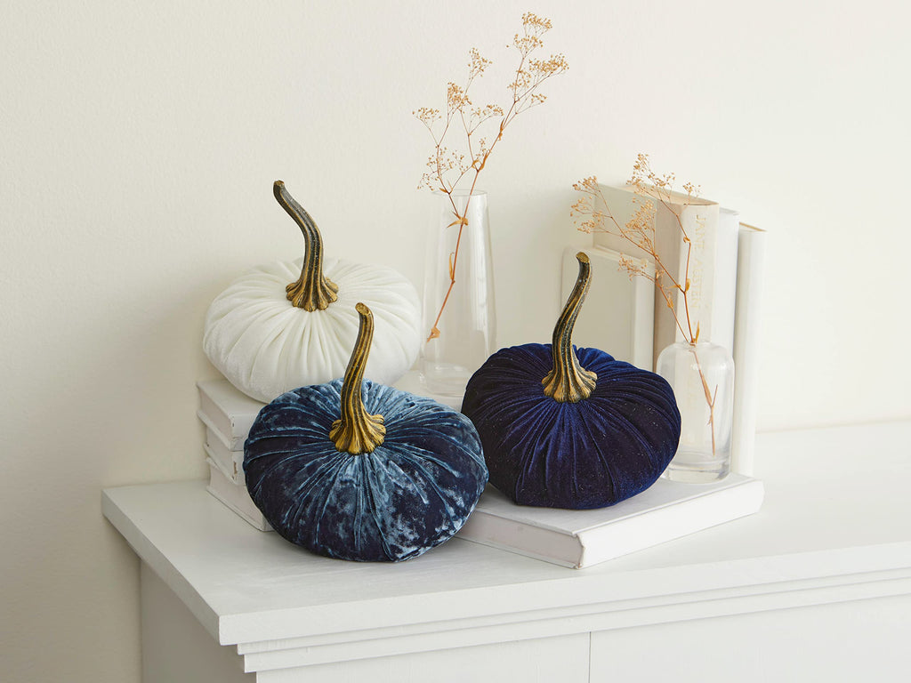 Navy 6.25 inch Velvet Pumpkin (Navy)