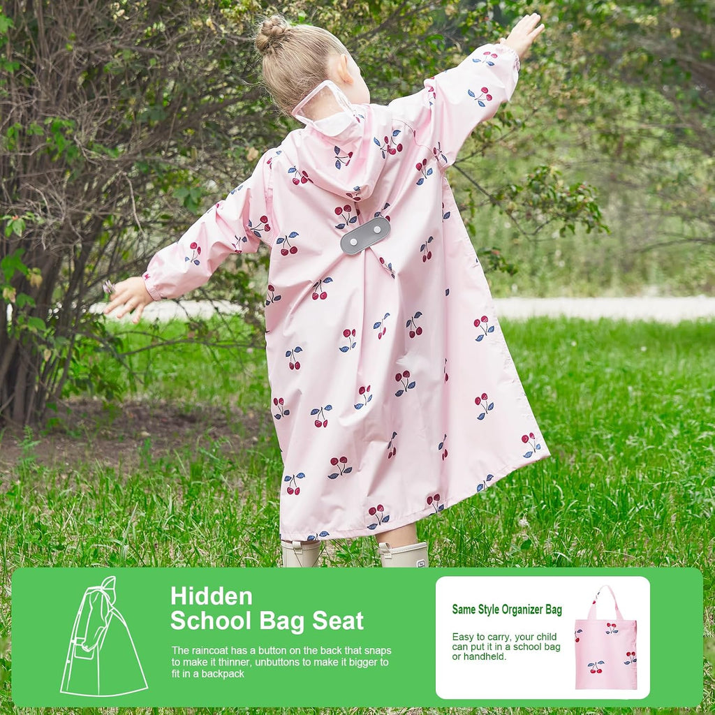 Toddler Kids Raincoat Boys Girls Rain Jacket Waterproof Rain Poncho Reusable Outwear Rainwear Rain Suit