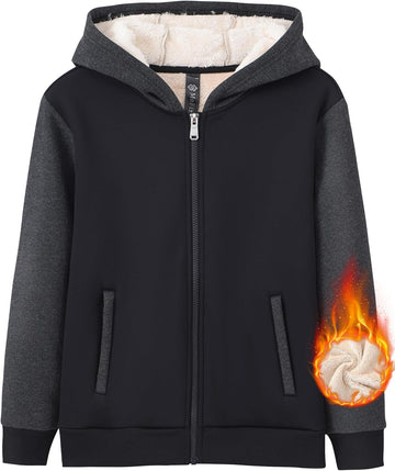 Boy Fleece Jackets Zip up Hoodies Coats for Boys