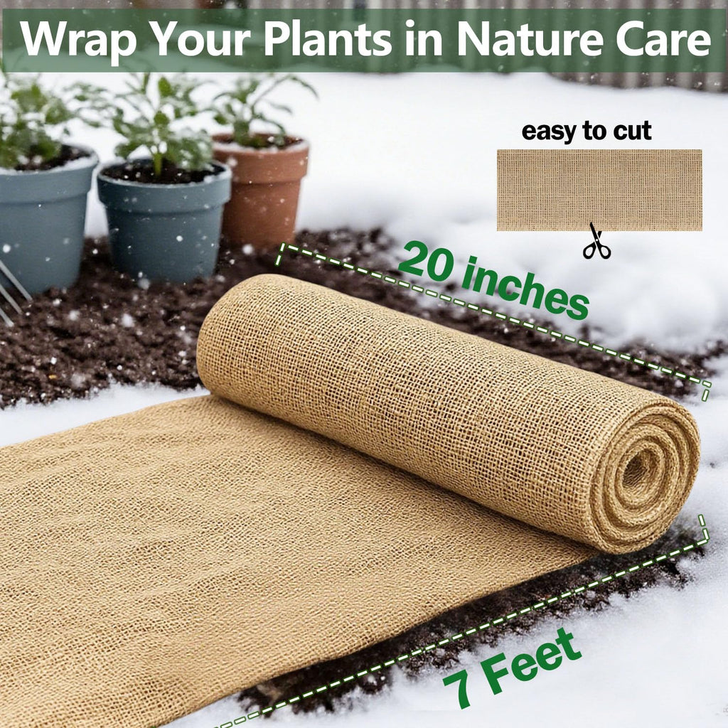 20" x 10 Feet Burlap Fabric Roll, Burlap Fabric by the Yard, Natural Jute Garden Fabric for DIY Crafts, Multipurpose
