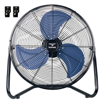 20 Inch High Velocity Industrial Floor Fan with 360° Tilt, Blue