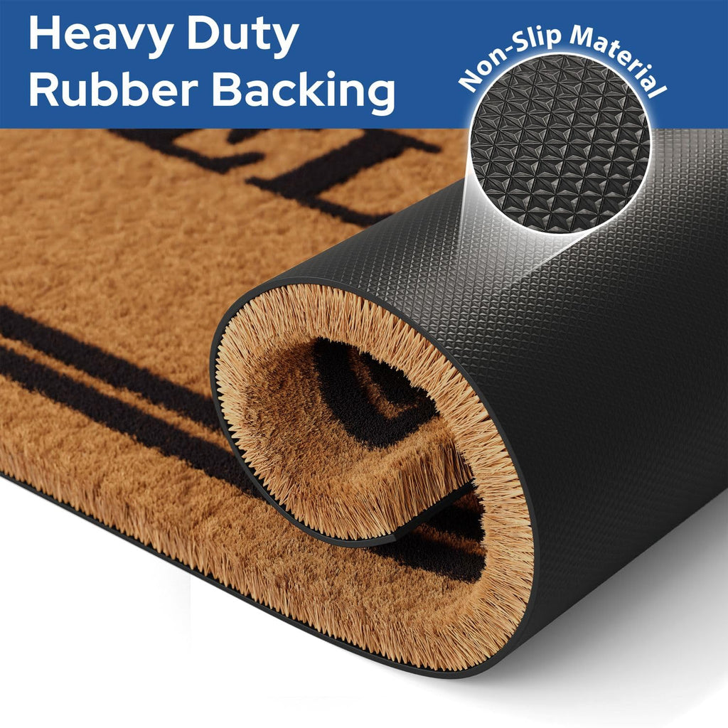 Natural Coco Coir Non-Slip Doormat (24x36, Welcome)