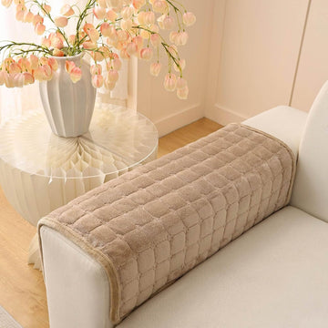 Plush Couch Cover for Dogs Washable, Non Slip Sofa Covers for Pets, Sectional Cushion Protector (28"x28", Khaki)