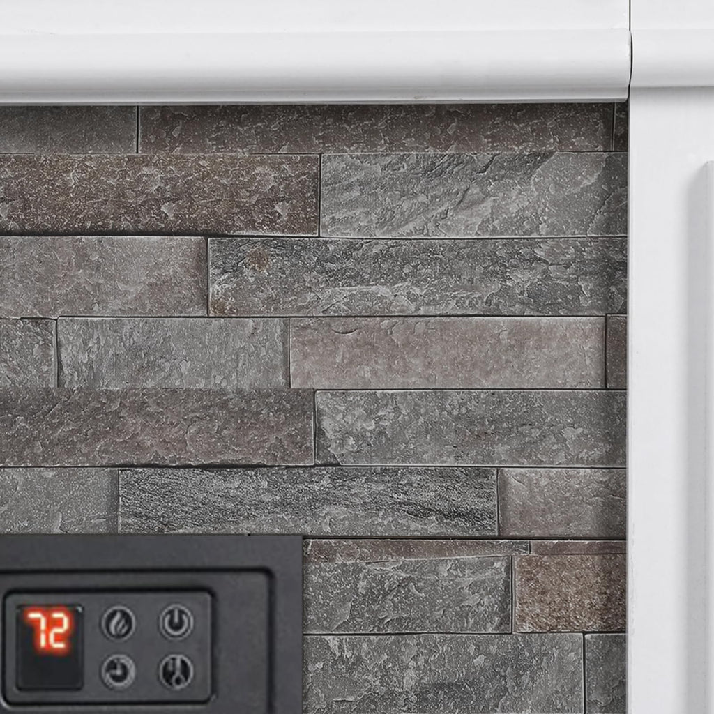 44 Inches Electric Fireplace with Mantel, Freestanding Wood Stove Heater, Realistic 3D Dancing Flame Effect and