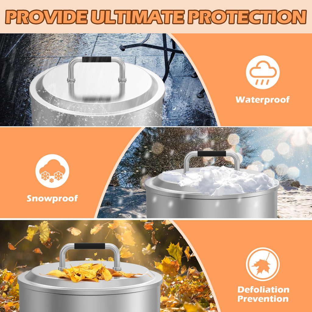Fire Pit Lid for Ranger 15" Accessories, Round Fire Pit Cover for Lid Ranger 2.0/1.0, Stainless Steel Lid with Handle