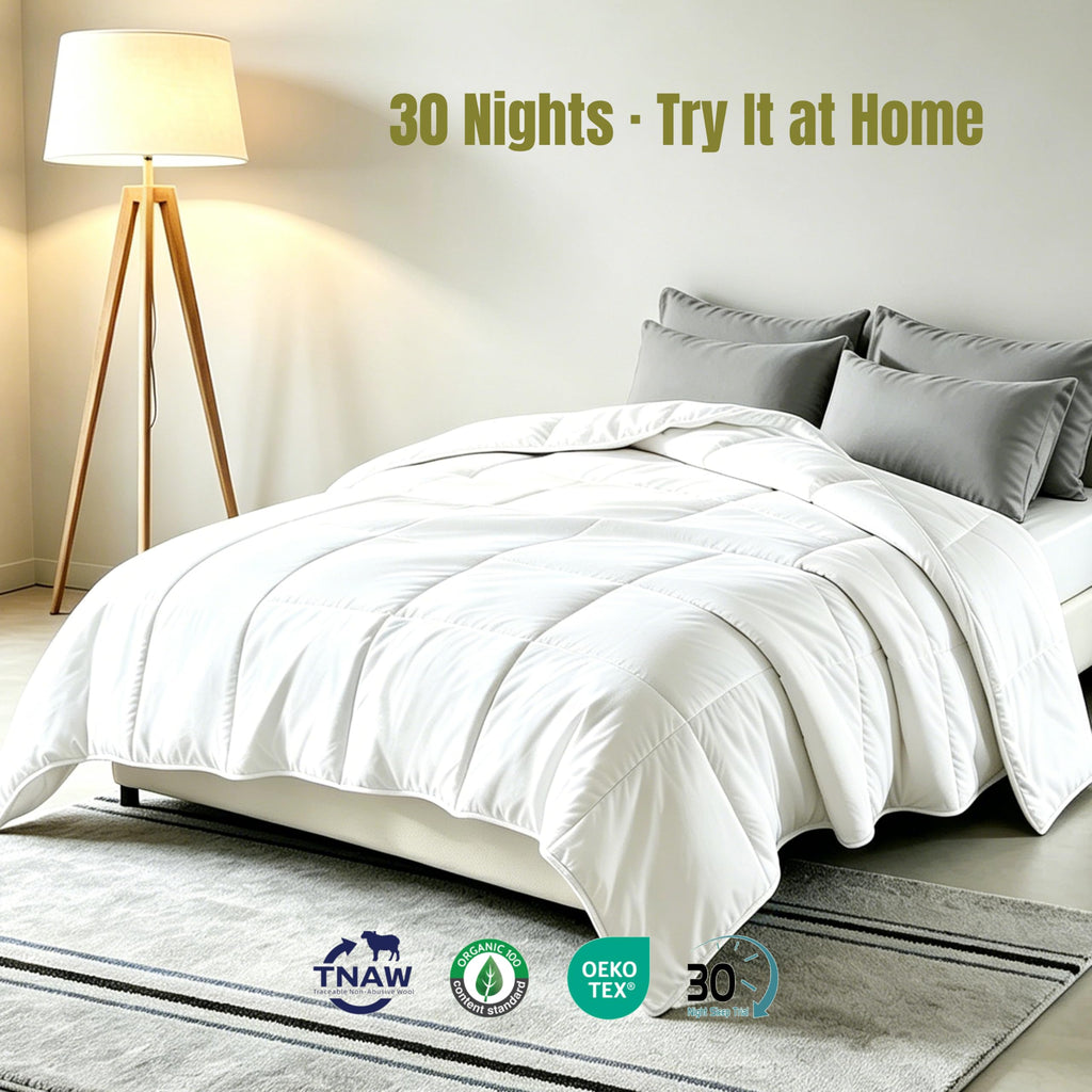 100% Australian Wool Comforter -All Season Breathable Duvet Insert