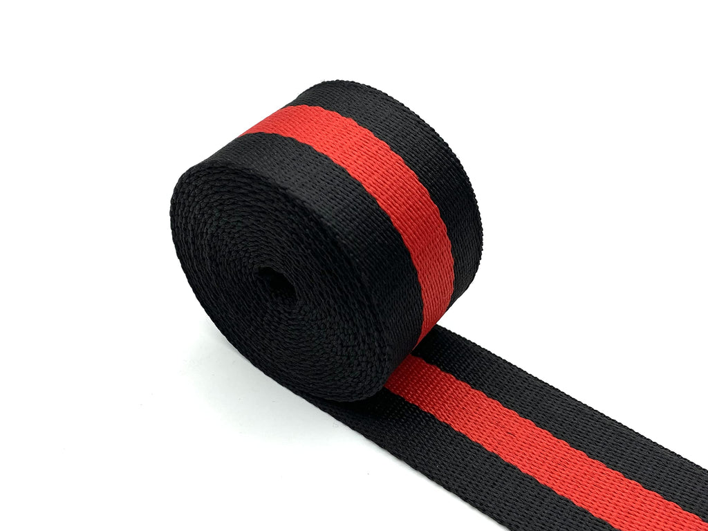 Stripe Webbing Ribbon 1 1/2 inch (38mm) Polyester-Cotton Blend Strap Replacement 5 Yards ZE87