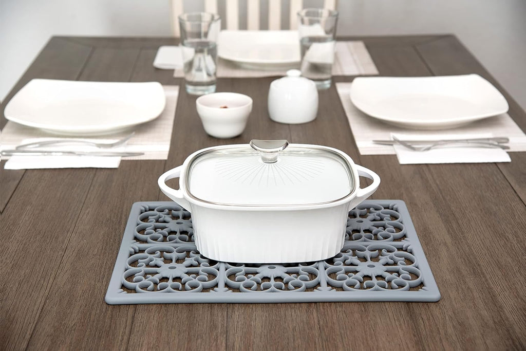 Extra Large, Thick, Silicone Trivet for Hot Dishes, Pots, and Pans, Heat Resistant Mat for Countertop, Hot Pad, Easy