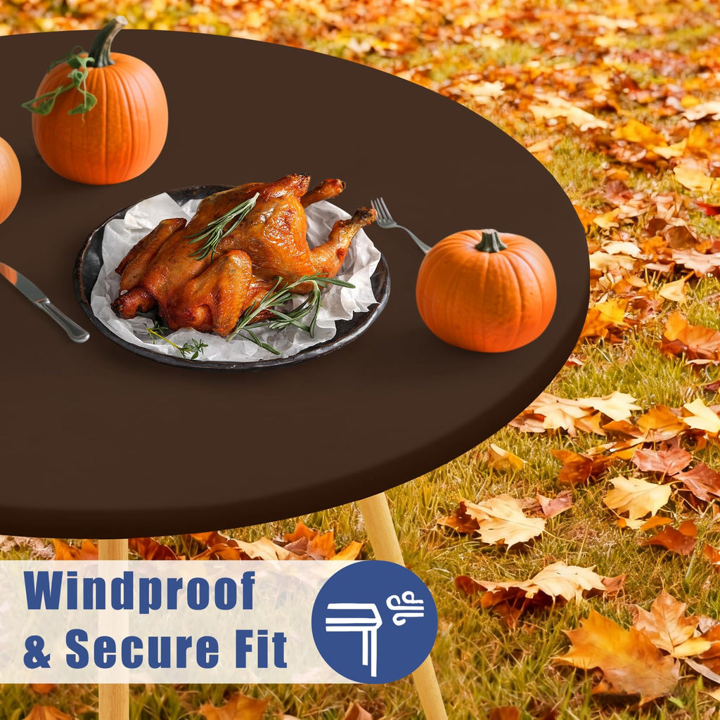 Spandex Round Tablecloth, Fitted Table Cloth for 42"-50" Tables