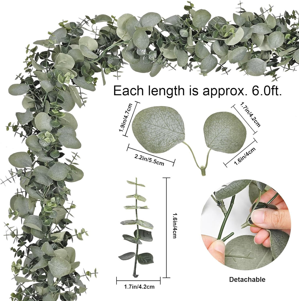 Packs 6FT Artificial Eucalyptus Garland Faux Greenery Garland - Set of 2
