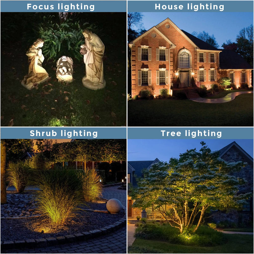Solid Brass Outdoor Landscape Spotlights-12 Pack, Low Voltage Heavy Duty LED Spot Light Waterproof for Garden