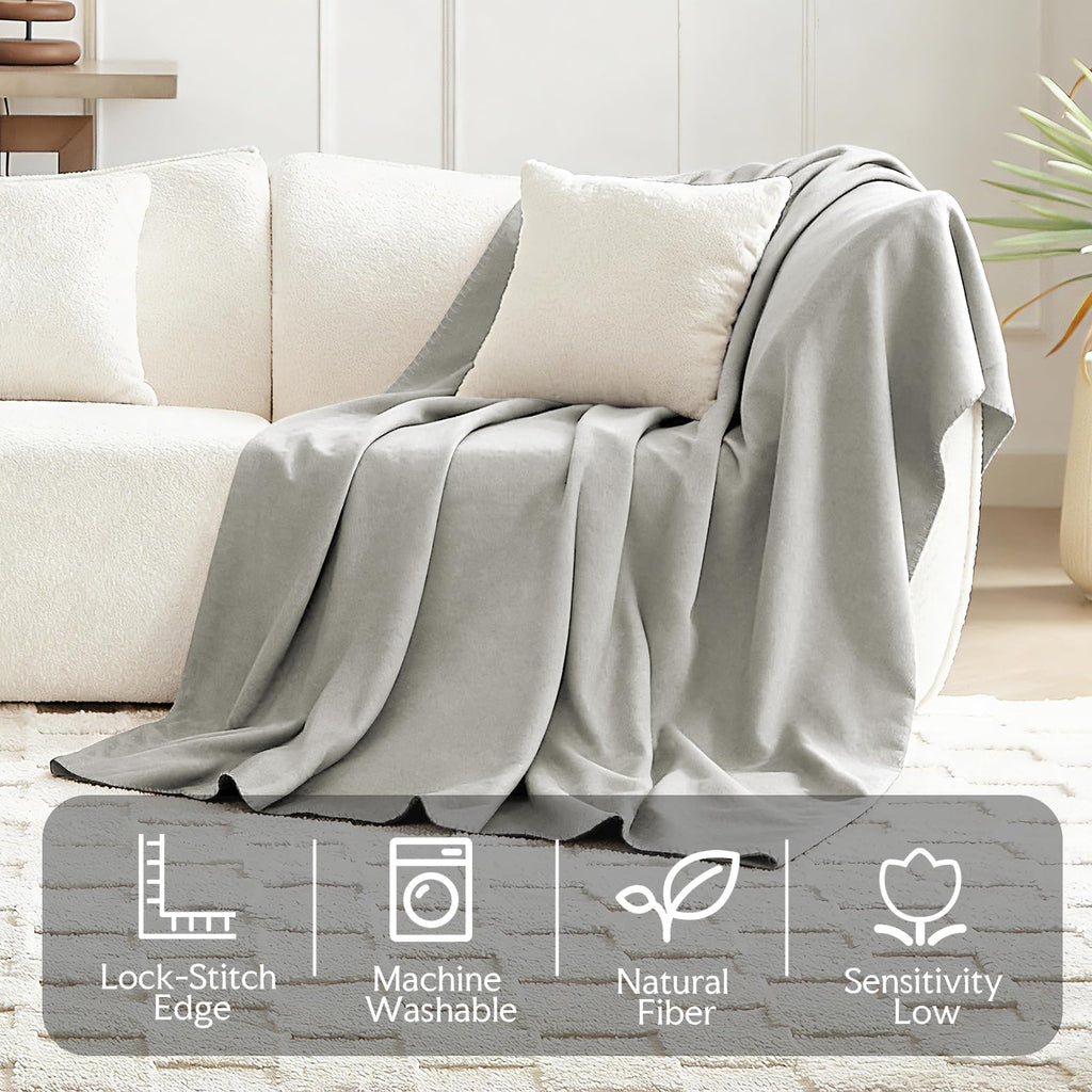 6 Pc Soft Fleece Throw Blankets, 60x50 Inch - Lightweight Bulk, Wool Blankets in Bulk for Wedding Gifts