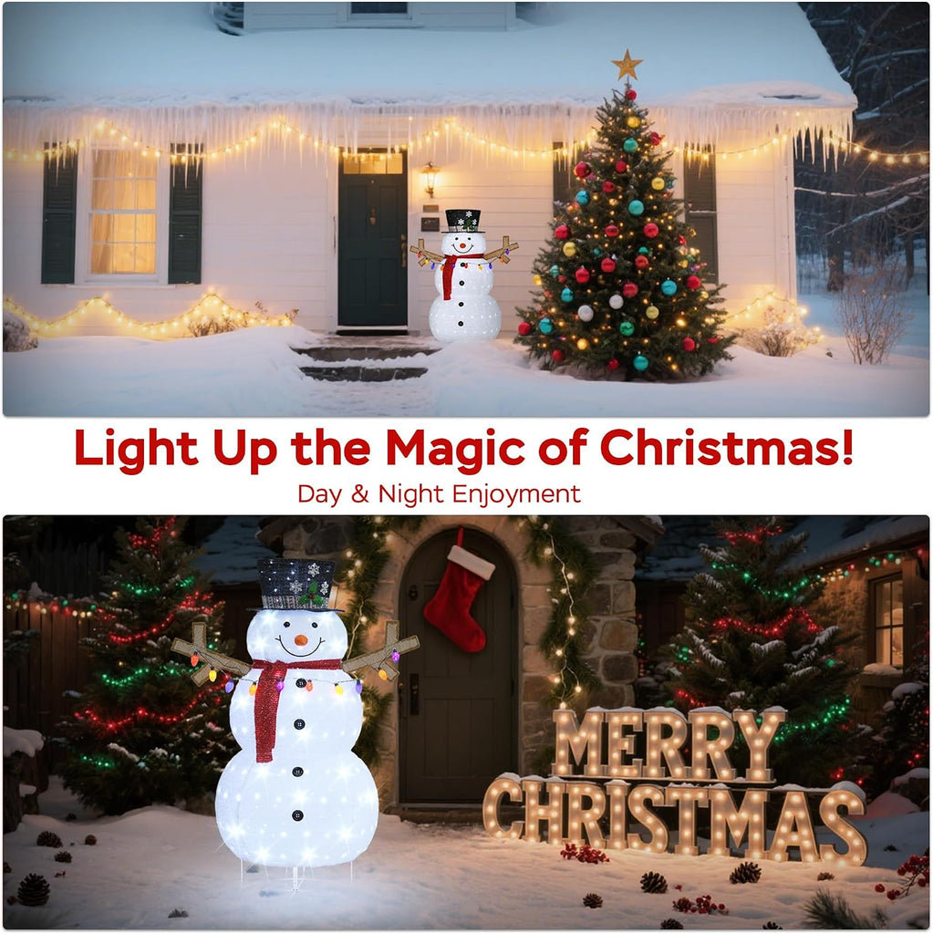 5ft Lighted 3D Snowman Outdoor Christmas Decor