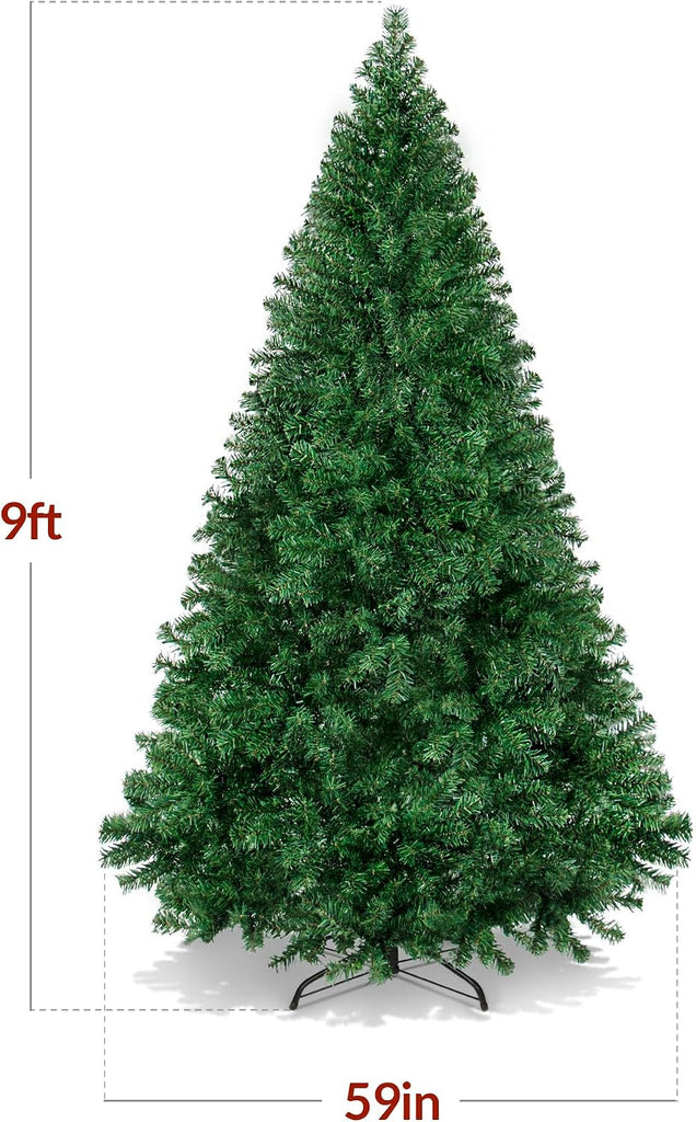 Artificial Christmas Tree, Premium Unlit Pine Design, Dense Branches Realistic Holiday Décor w/Easy Assembly