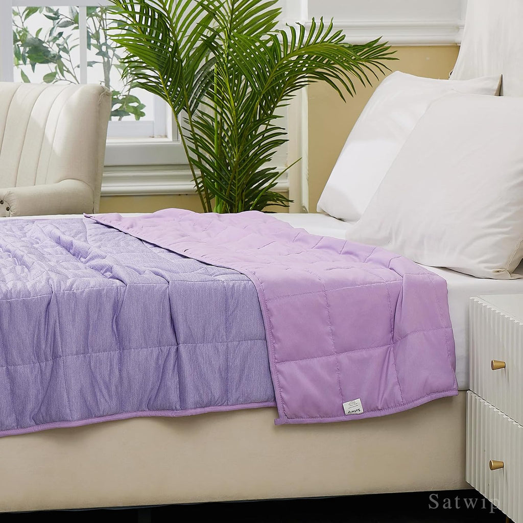 Weighted Blanket Queen Size 15 LBS, Cooling Weighted Blanket for Hot Sleepers, Cool Moire Jersey with Soft Breathable