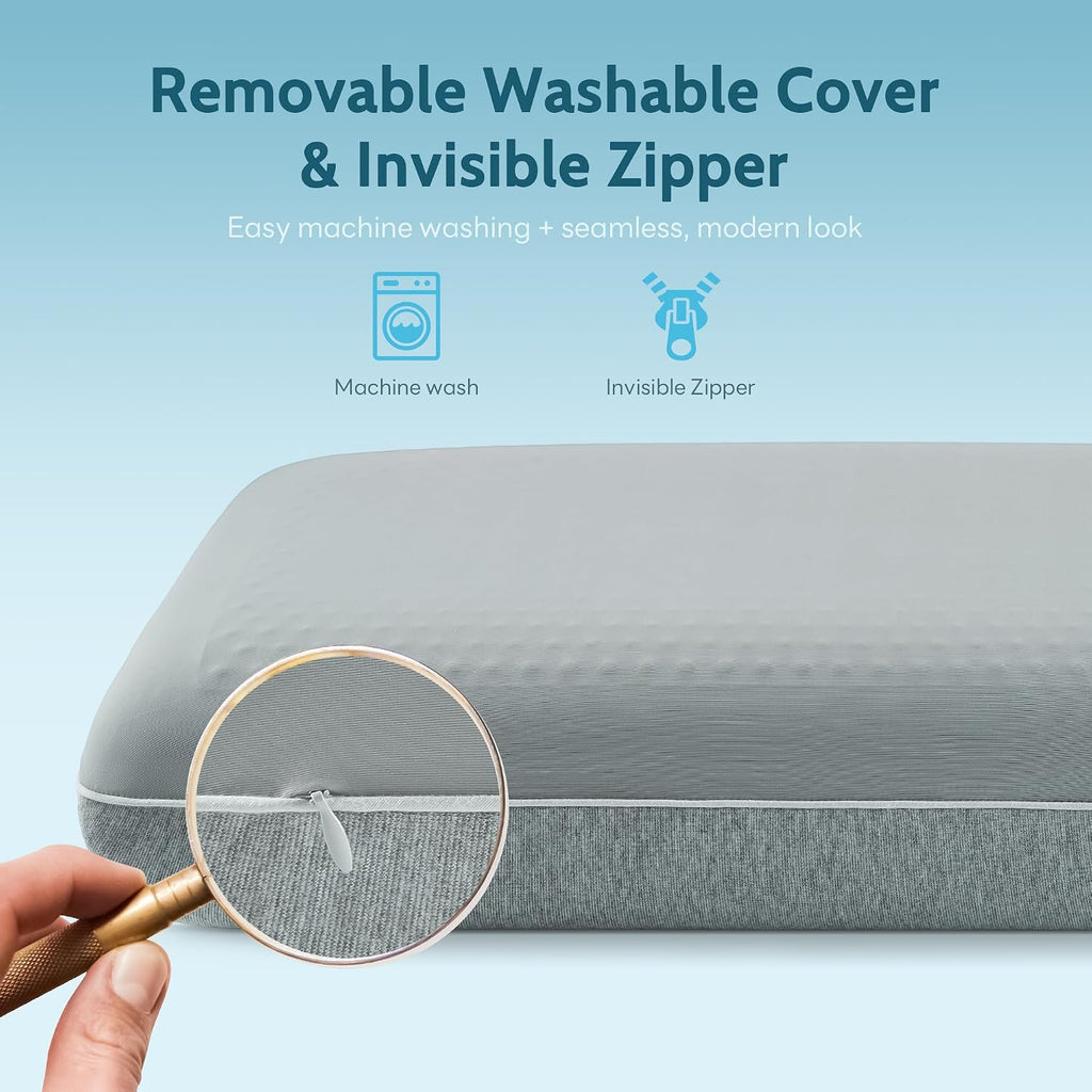 Gel Cooling Pillows for Hot Sleepers, Cooling Memory Foam Pillow with Reversible & Removable Cover, Cold Pillow for