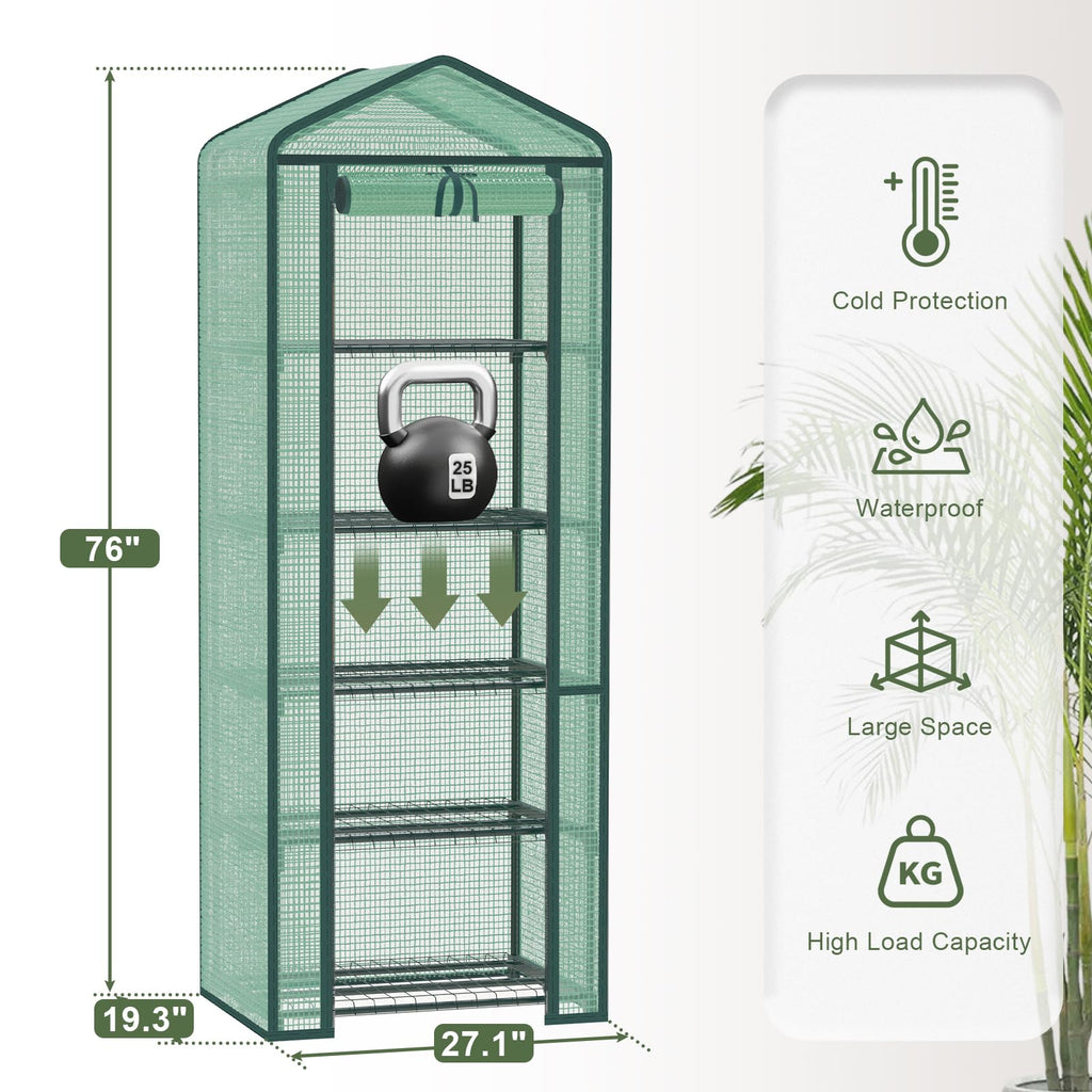 5-Tier Mini Greenhouse for Indoor Outdoor