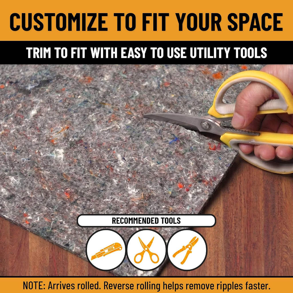 3' x 12' Non-Slip Rug Pad Gripper 1/4 Inch Thick Dual Surface Felt + Rubber Gripper - Safe for All Floors, Brown