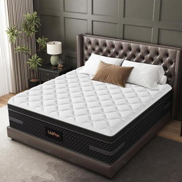 Firm Full Mattress, 14 Inch Hybrid Mattresses with Back & Hip Support | Deep Sleep & Zoned Support, Fiberglass-Free