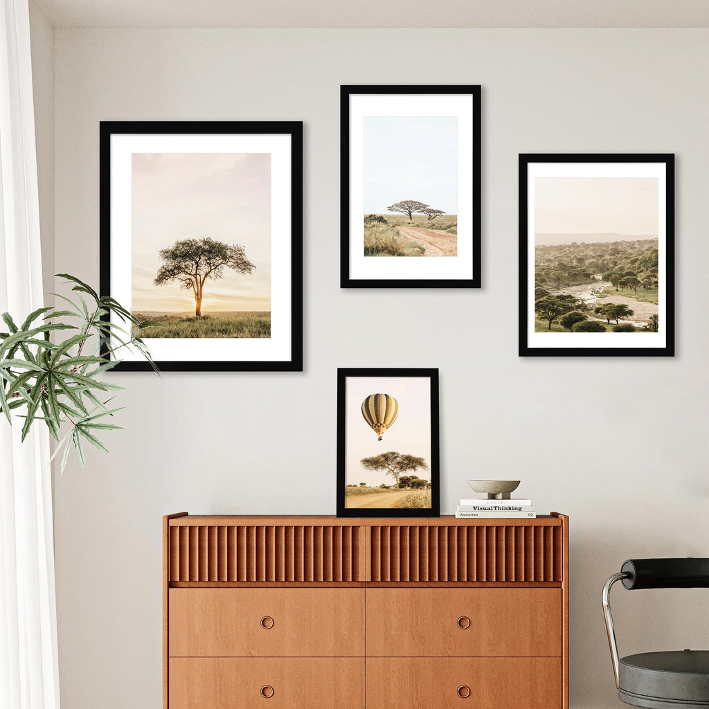 11x17 Picture Frame with Plexiglass - Wooden Poster Frame for Photo Wall Gallery Mounting (Pure Black, Set of 2)
