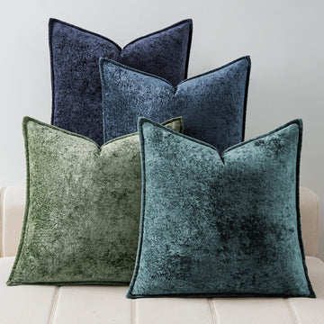 Throw Pillow Covers 18X18 Inch 4 Packs, Soft Velvet Decorative Pillow Cases with 3D Ice Flower, Texture Modern Accent