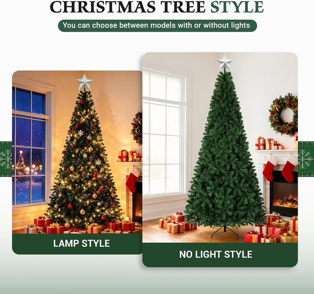 Artificial Christmas Tree, Christmas with Over 4200 Branch Tips and 1200 LED,Artificial Pine Lighted Holiday Tree