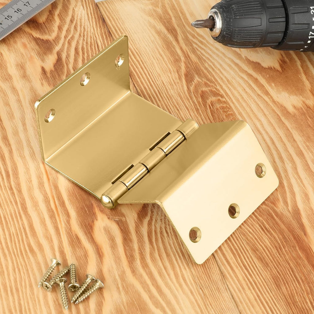 12 Pack Gold Offset Door Hinges 3.5 Inch with 1/4" Radius Corner