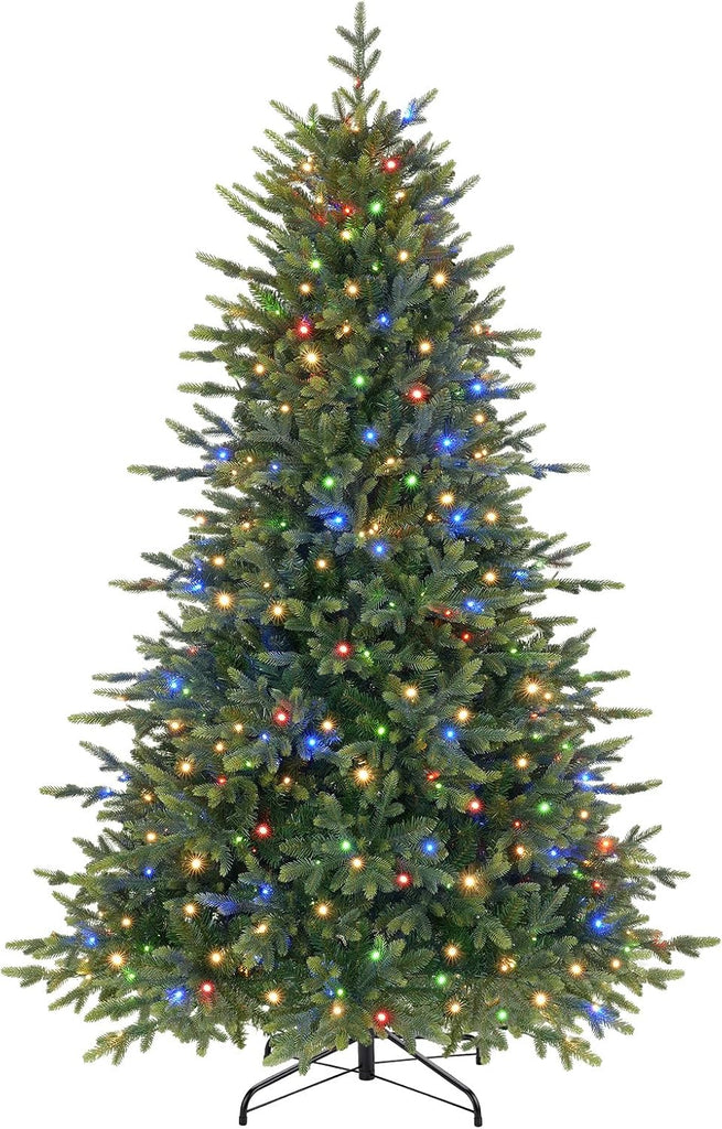 Prelit Artificial Fir Christmas Tree with Dual Color Lights