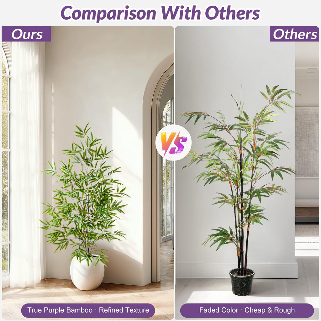 Tall Artificial Bamboo Trees Large Faux Plastic Silk Plants Indoor Outdoor Realistic Floor Plant Potted Fake Bamboo