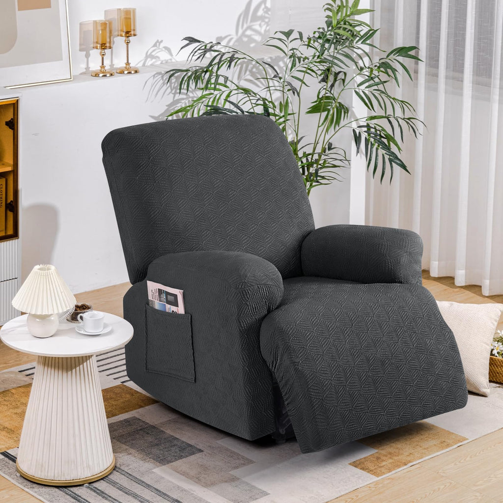 Recliner Covers Washable, Stretch Chair Slipcovers, Dark Gray