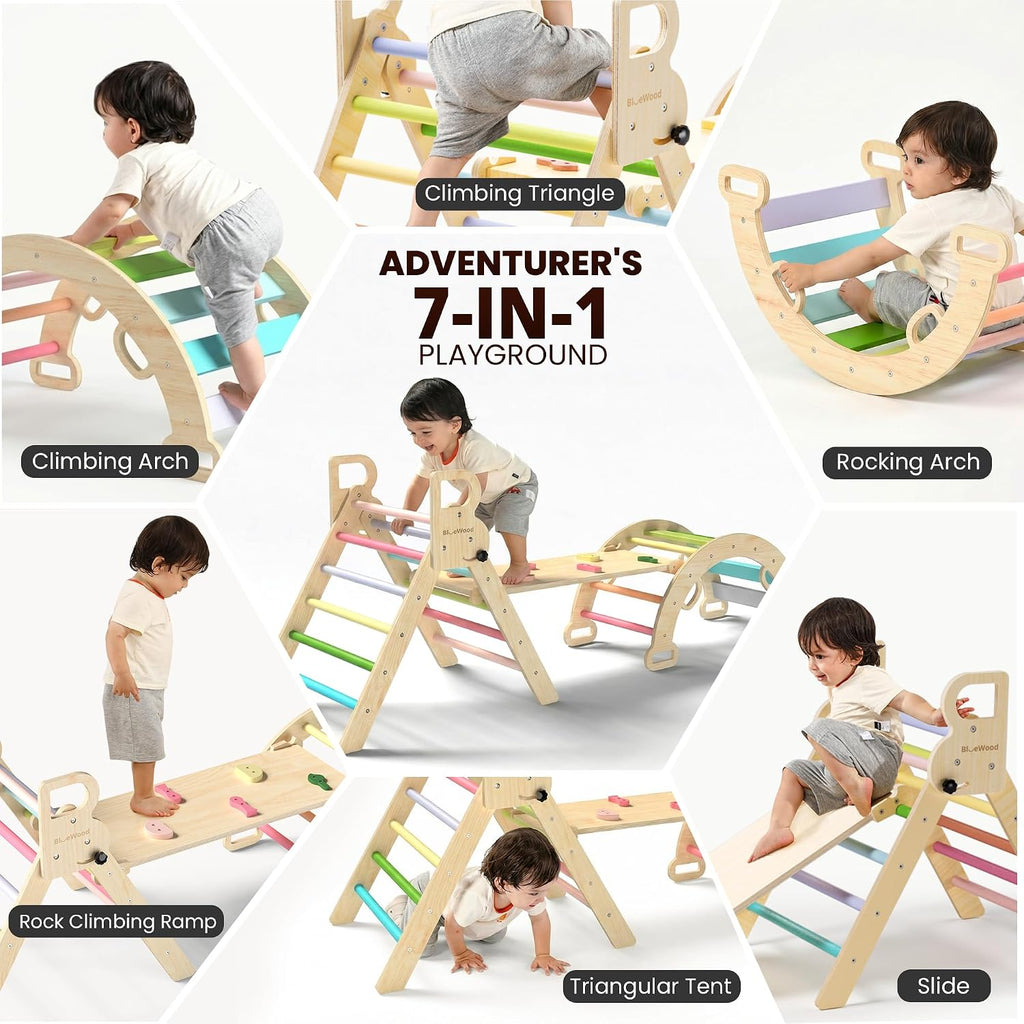 Triangle Set, Toddler Climbing Toys Indoor 7in1 Foldable