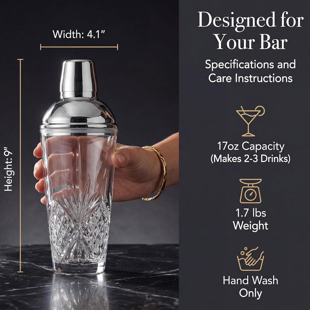 Dublin Cocktail Shaker, Martini Shaker, 17oz