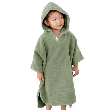 Hooded Towel Poncho - 100% Organic Cotton - Kids & Toddler Beach Towel with Hood - GOTS Certified - Gentle on