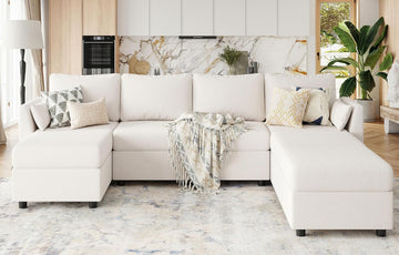Modular Sectional Sofa Couches, Large Convertible Modular Couches with Storage