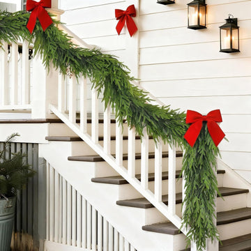 Artificial Christmas Garland, Faux Norfolk Pine for Stairs Decor(16FT 1PCS)