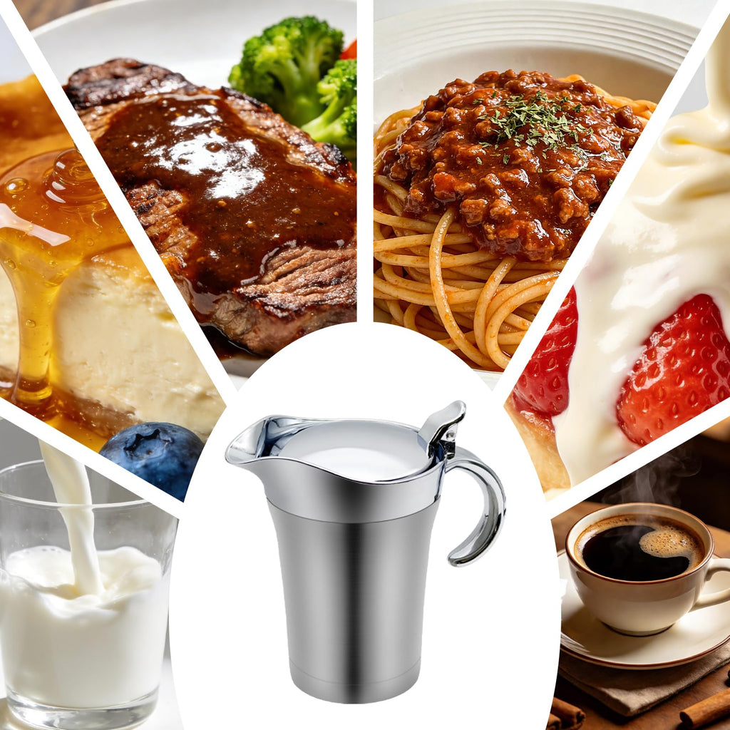 25 Oz Stainless Steel Thermal Gravy Boat with Lid