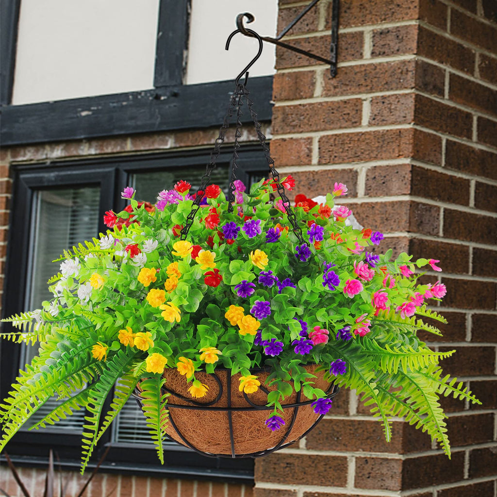 Artificial Fake Hanging Plants Flowers Basket for Outdoor