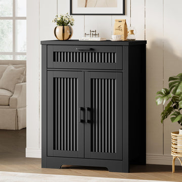 Fluted Buffet Sideboard Cabinet with Storage, Buffet Table with Drawer