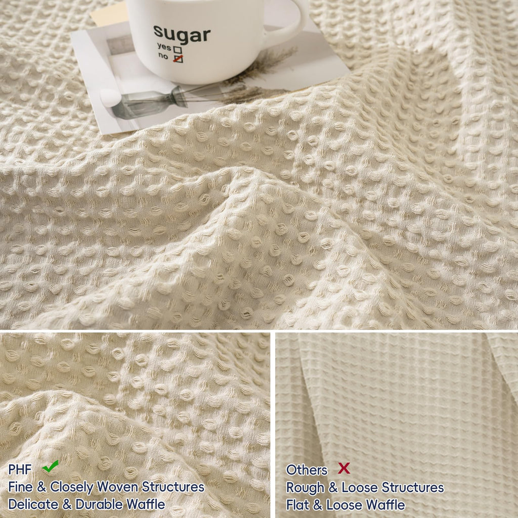 Cotton Waffle Pillow Shams Standard 20" x 26", Linen, No Insert