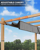 10x10 Ft Outdoor Retractable Pergola with Adjustable Roof Modern Metal Patio Gazebo