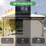 12' x 16' Heavy Duty Hardtop Gazebo with Double Metal Roof